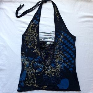 NWOT Plunging V neckline halter top